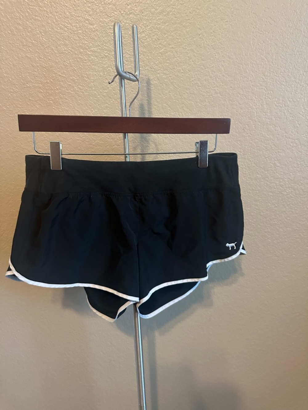 PINK Victoria's Secret Black Athletic Shorts with White Trim